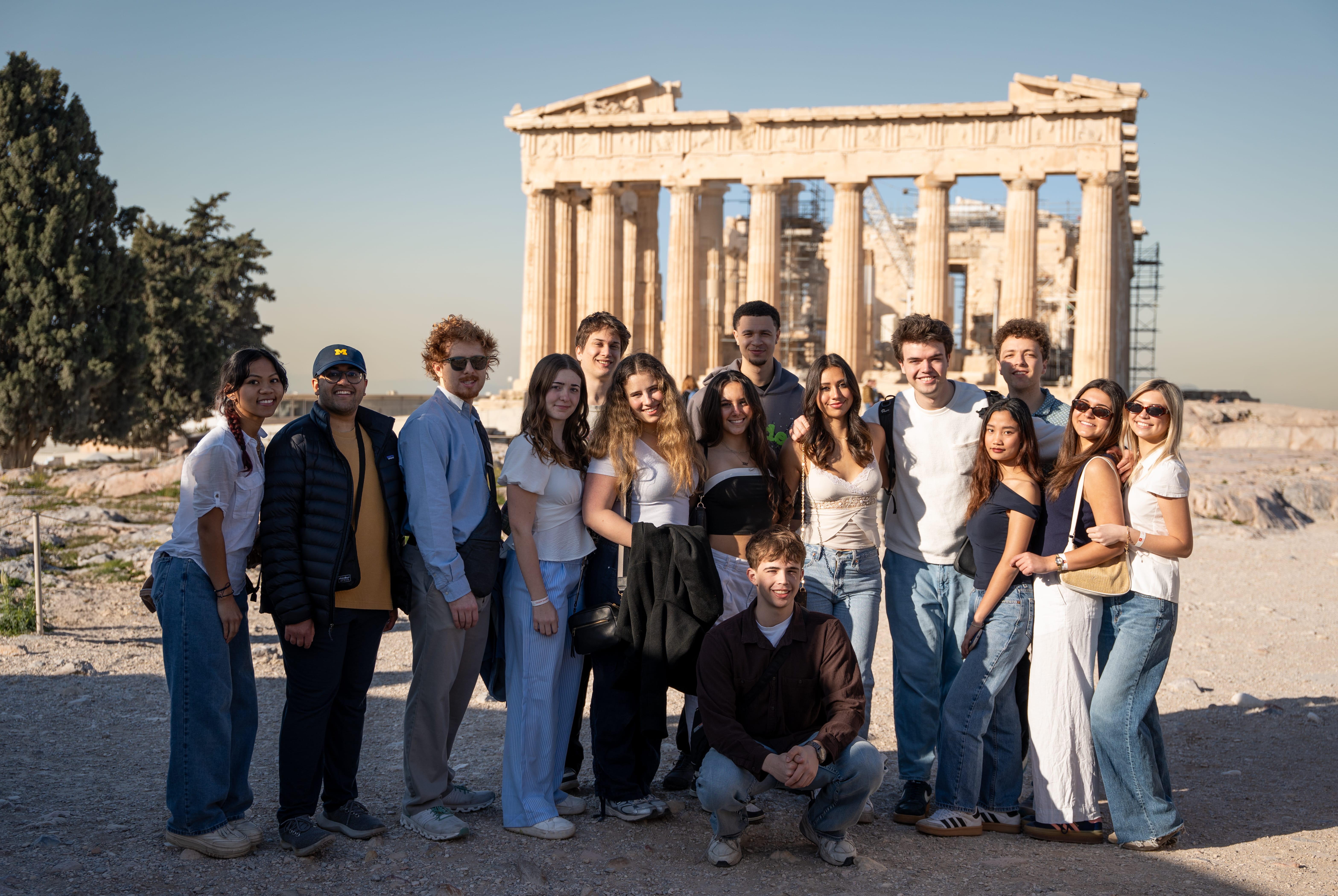 Students at the Acropolis in Greece